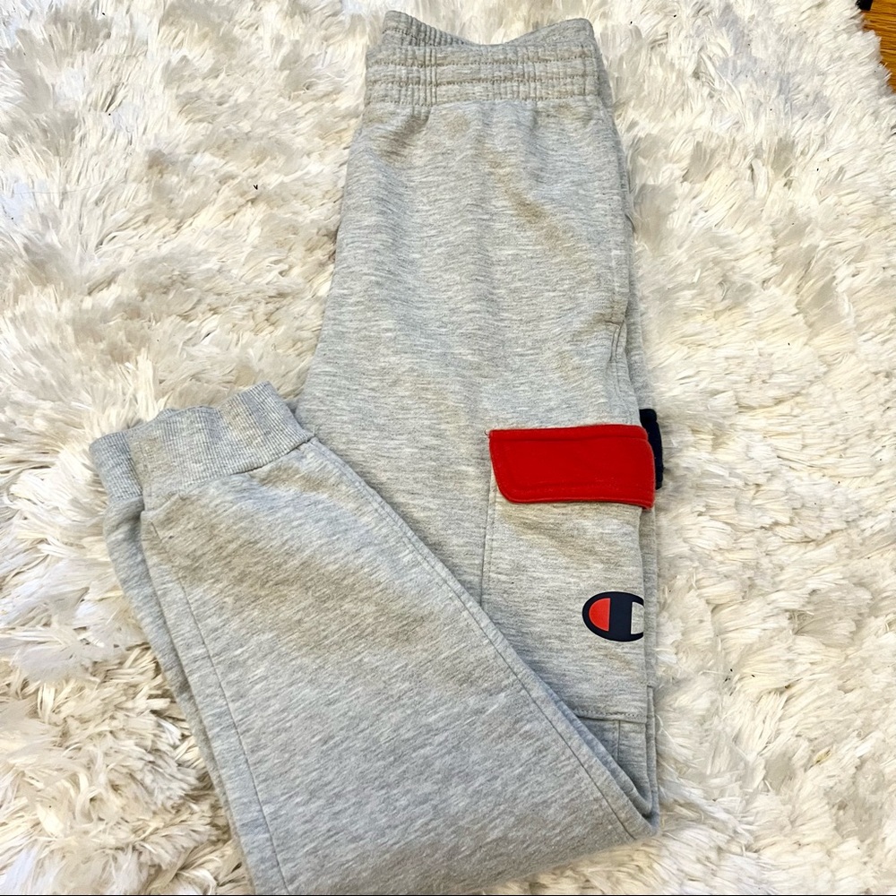 YOUTH CHAMPION BLUE AND RED ACCENT JOGGER SWEATPANTS